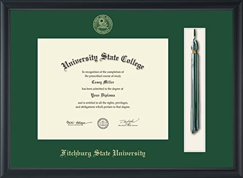 Fitchburg State University - Officially Licensed - Gold Embossed Tassel Diploma Frame - Document Size 11" x 8.5"