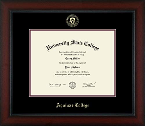 Aquinas College in Michigan - Officially Licensed - Gold Embossed Diploma Frame - Document Size 11" x 8.5"