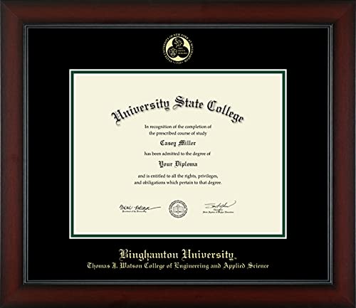 Binghamton University Thomas J. Watson College of Engineering and Applied Science - Officially Licensed - Gold Embossed Diploma Frame - Document Size 11" x 8.5"