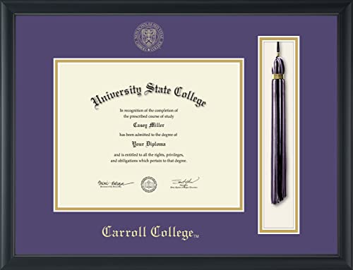 Carroll College at Montana - Officially Licensed - Gold Embossed Tassel Diploma Frame - Document Size 10" x 8"