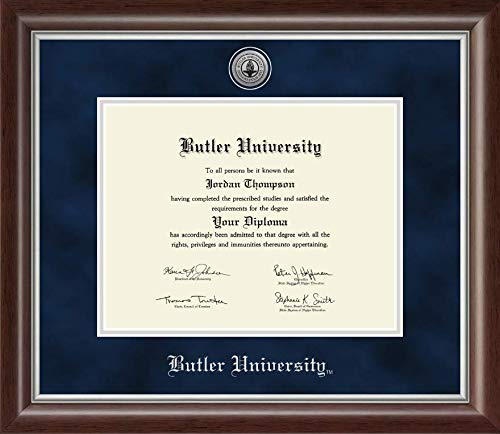 Church Hill Classics Butler University - Silver Engraved Medallion - Featuring Devonshire Moulding - Officially Licensed - Diploma Size 11" x 8.5"