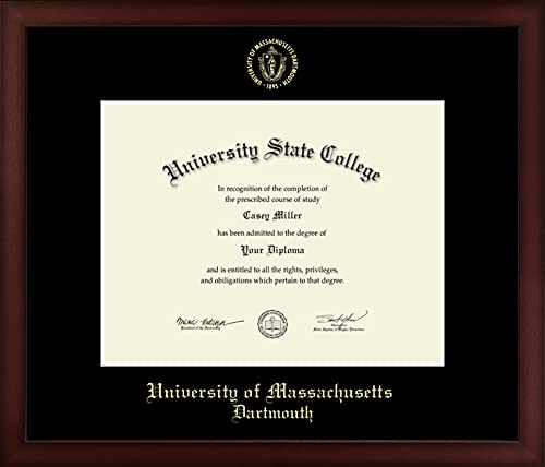 University of Massachusetts Dartmouth - Officially Licensed - Gold Embossed Diploma Frame - Document Size 11" x 8.5"