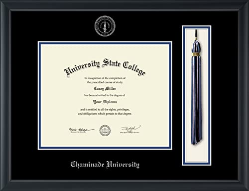 Chaminade University - Officially Licensed - Silver Embossed Tassel Diploma Frame - Document Size 10" x 8"