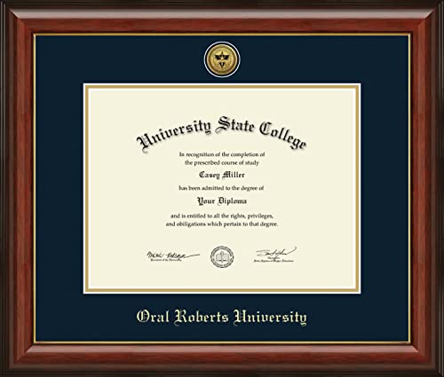 Oral Roberts University - Officially Licensed - Master's - Gold Medallion Diploma Frame - Document Size 12" x 9"