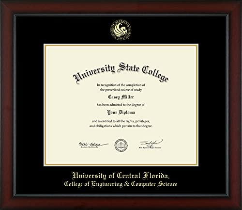 University of Central Florida College of Engineering & Computer Sciences - Officially Licensed - Gold Embossed Diploma Frame - Document Size 14" x 11"