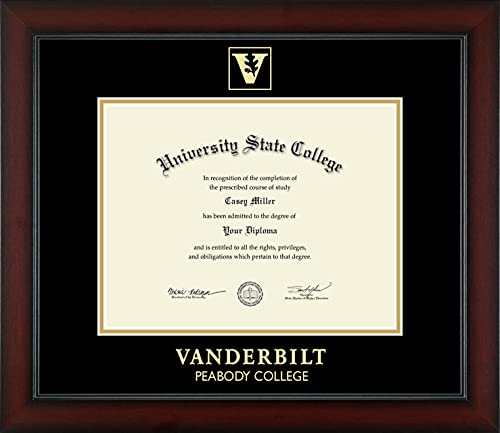 Vanderbilt University Peabody College - Officially Licensed - Gold Embossed Diploma Frame - Document Size 11" x 8.5"