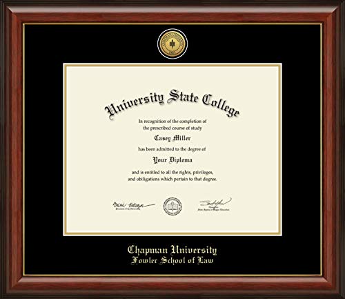 Chapman University Fowler School of Law - Officially Licensed - Gold Medallion Diploma Frame - Document Size 14" x 11"