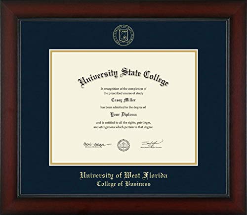 University of West Florida College of Business - Officially Licensed - Gold Embossed Diploma Frame - Document Size 11" x 8.5"