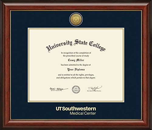 University of Texas Southwestern Medical Center - Officially Licensed - Medical Degree - Gold Medallion Diploma Frame - Document Size 20.5" x 15.75"