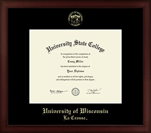 Framerly For University of Wisconsin La Crosse - Officially Licensed - Gold Embossed Diploma Frame - Document Size 10" x 8"