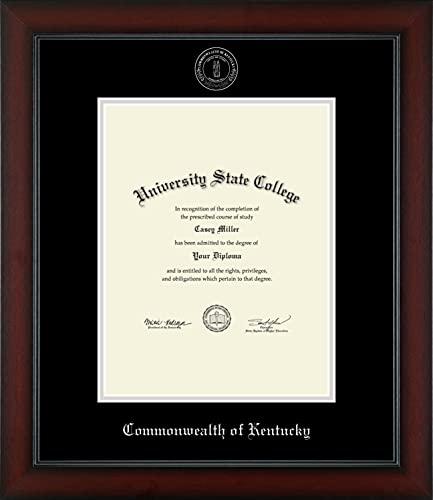 Commonwealth of Kentucky - Officially Licensed - Silver Embossed Official State Seal Document Frame - Certificate Size 8.5" x 11"