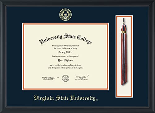 Virginia State University - Officially Licensed - Bachelor's - Gold Embossed Tassel Diploma Frame - Document Size 11" x 8.5"