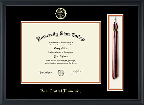 East Central University - Officially Licensed - Gold Embossed Tassel Diploma Frame - Document Size 11" x 8.5"