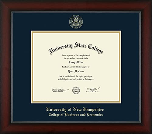 University of New Hampshire College of Business and Economics - Officially Licensed - Gold Embossed Diploma Frame - Document Size 10" x 8"