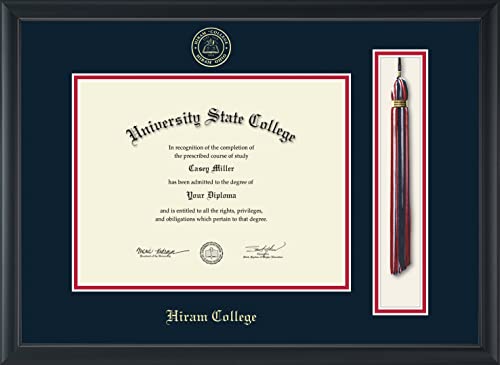 Hiram College - Officially Licensed - Gold Embossed Tassel Diploma Frame - Document Size 11" x 8.5"