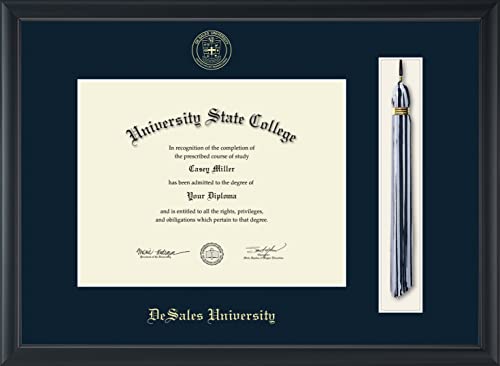 DeSales University - Officially Licensed - Gold Embossed Tassel Diploma Frame - Document Size 11" x 8.5"