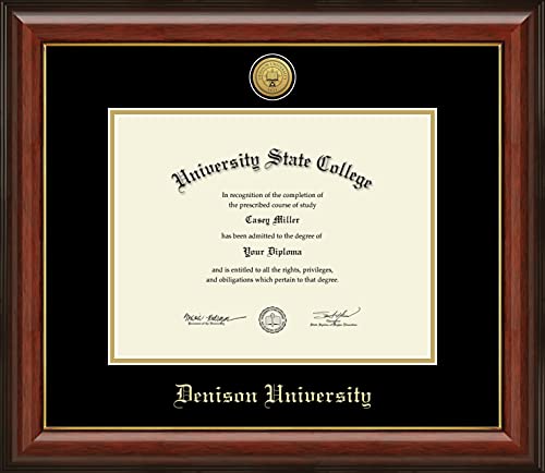 Denison University - Officially Licensed - Gold Medallion Diploma Frame - Document Size 11" x 8.5"