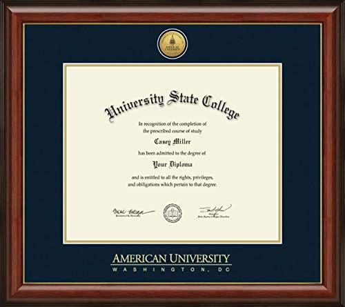 American University - Officially Licensed - Juris Doctor- Gold Medallion Diploma Frame - Document Size 17" x 14"