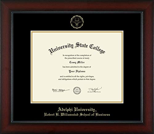 Adelphi University Robert B.Willumstad School of Business - Officially Licensed - Gold Embossed Diploma Frame - Document Size 11" x 8.5"