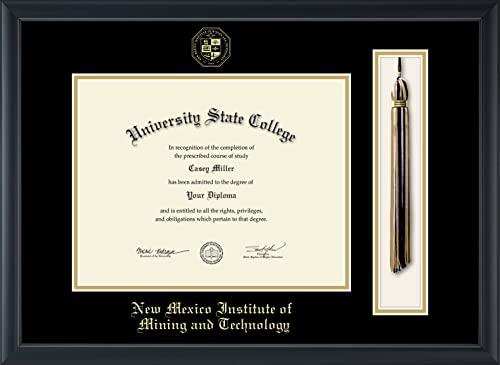 New Mexico Institute of Mining & Technology - Officially Licensed - Gold Embossed Tassel Diploma Frame - Document Size 11" x 8.5"