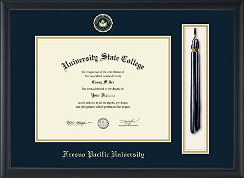 Fresno Pacific University - Officially Licensed - Gold Embossed Tassel Diploma Frame - Document Size 11" x 8.5"