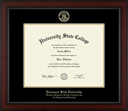 Kennesaw State University Southern Polytechnic College of Engineering and Engineering Technology - Officially Licensed - Gold Embossed Diploma Frame - Document Size 14" x 11"