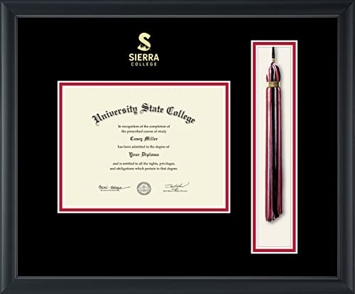 Sierra College - Officially Licensed - Gold Embossed Tassel Diploma Frame - Document Size 8" x 6"