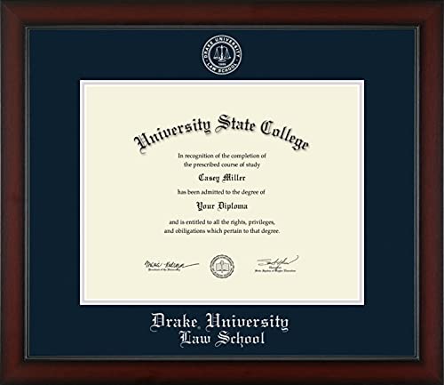 Drake University Law School - Officially Licensed - Silver Embossed Diploma Frame - Document Size 14" x 11"