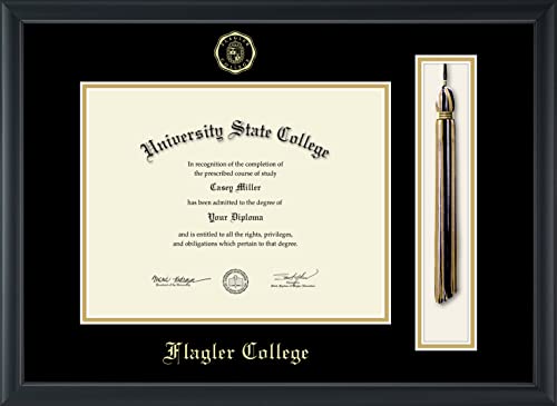 Flagler College - Officially Licensed - Gold Embossed Tassel Diploma Frame - Document Size 11" x 8.5"