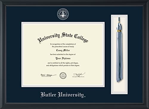 Butler University - Officially Licensed - Silver Embossed Tassel Diploma Frame - Document Size 11" x 8.5"