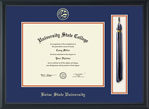 Boise State University - Officially Licensed - Gold Embossed Tassel Diploma Frame - Document Size 11" x 8.5"