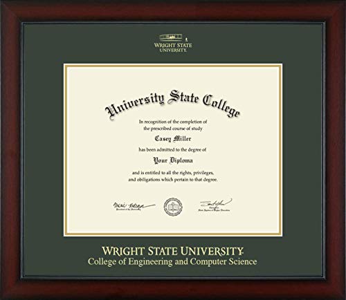 Wright State University College of Engineering and Computer Science - Officially Licensed - Gold Embossed Diploma Frame - Document Size 14" x 11"