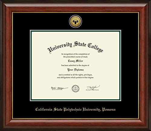 California State Polytechnic University, Pomona - Officially Licensed - Gold Medallion Diploma Frame - Document Size 11" x 8.5"