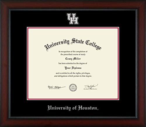 University of Houston - Officially Licensed - Silver Embossed Diploma Frame - Document Size 14" x 11"