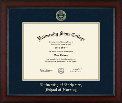 University of Rochester School of Nursing - Officially Licensed - PhD - Gold Embossed Diploma Frame - Document Size 16" x 12"