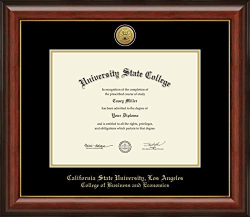 California State University Los Angeles College of Business and Economics - Officially Licensed - Gold Medallion Diploma Frame - Document Size 11" x 8.5"