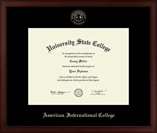 American International College - Officially Licensed - Gold Embossed Diploma Frame - Document Size 13" x 10"