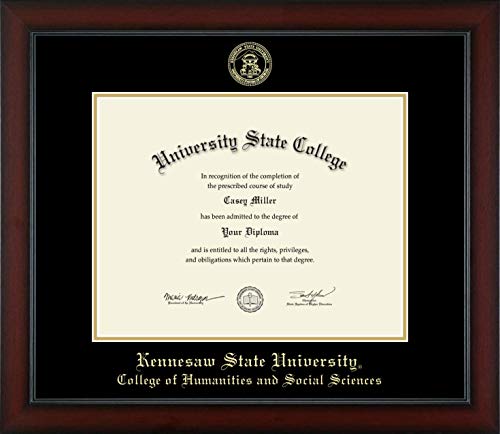 Kennesaw State University College of Humanities and Social Sciences - Officially Licensed - Gold Embossed Diploma Frame - Document Size 14" x 11"