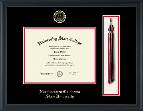 Northwestern Oklahoma State University - Officially Licensed - Gold Embossed Tassel Diploma Frame - Document Size 9" x 7"