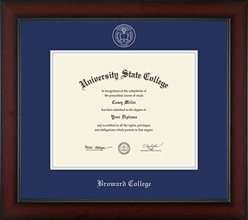 Broward College - Officially Licensed - Silver Embossed Diploma Frame - Document Size 10" x 8"