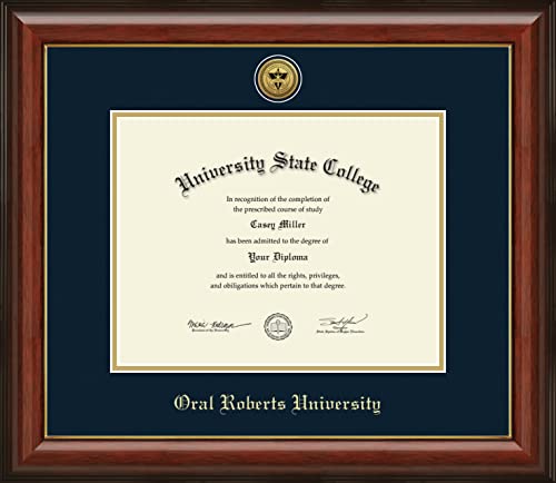 Oral Roberts University - Officially Licensed - Bachelor's - Gold Medallion Diploma Frame - Document Size 11" x 8.5"