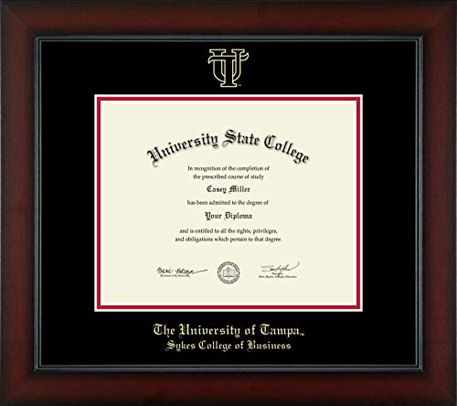 University of Tampa Sykes College of Business - Officially Licensed - Gold Embossed Diploma Frame - Document Size 10" x 8"