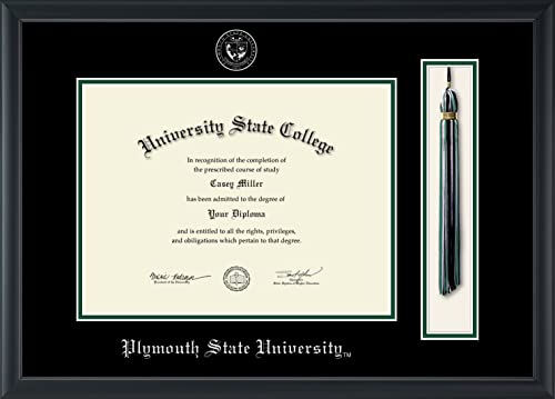 Plymouth State University - Officially Licensed - Silver Embossed Tassel Diploma Frame - Document Size 12" x 9"