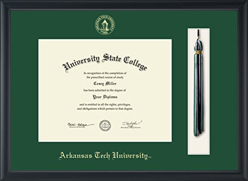 Arkansas Tech University - Officially Licensed - Gold Embossed Tassel Diploma Frame - Document Size 11" x 8.5"