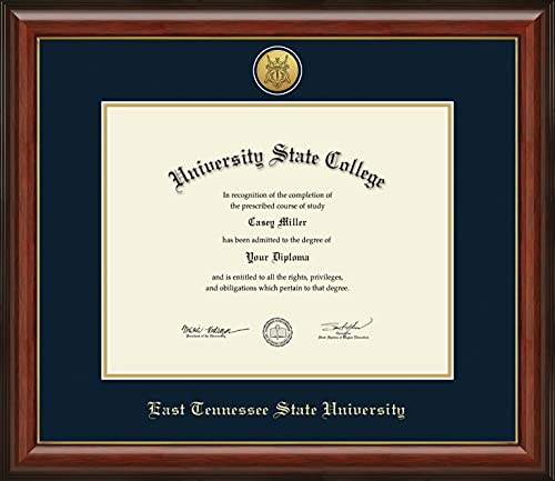 East Tennessee State University - Officially Licensed - Gold Medallion Diploma Frame - Document Size 14" x 11"