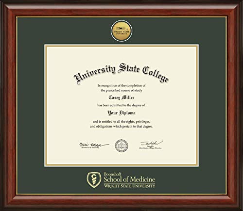 Wright State University Boonshoft School of Medicine - Officially Licensed - Gold Medallion Diploma Frame - Document Size 19" x 15"