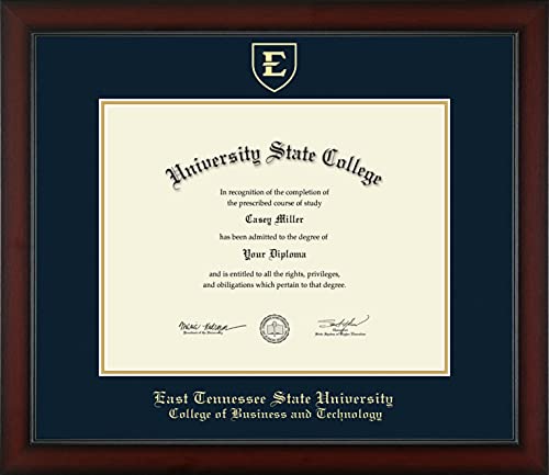 East Tennessee State University College of Business and Technology - Officially Licensed - Gold Embossed Diploma Frame - Document Size 14" x 11"