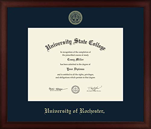 University of Rochester - Officially Licensed - Bachelor's/Master's - Gold Embossed Diploma Frame - Document Size 11" x 8.5"