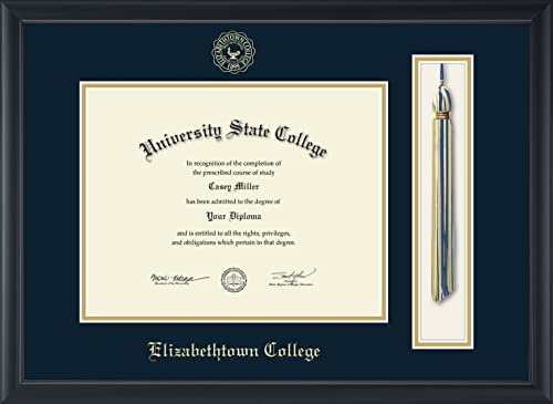 Elizabethtown College - Officially Licensed - Gold Embossed Tassel Diploma Frame - Document Size 11" x 8.5"