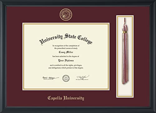 Capella University - Officially Licensed - Gold Embossed Tassel Diploma Frame - Document Size 11" x 8.5"